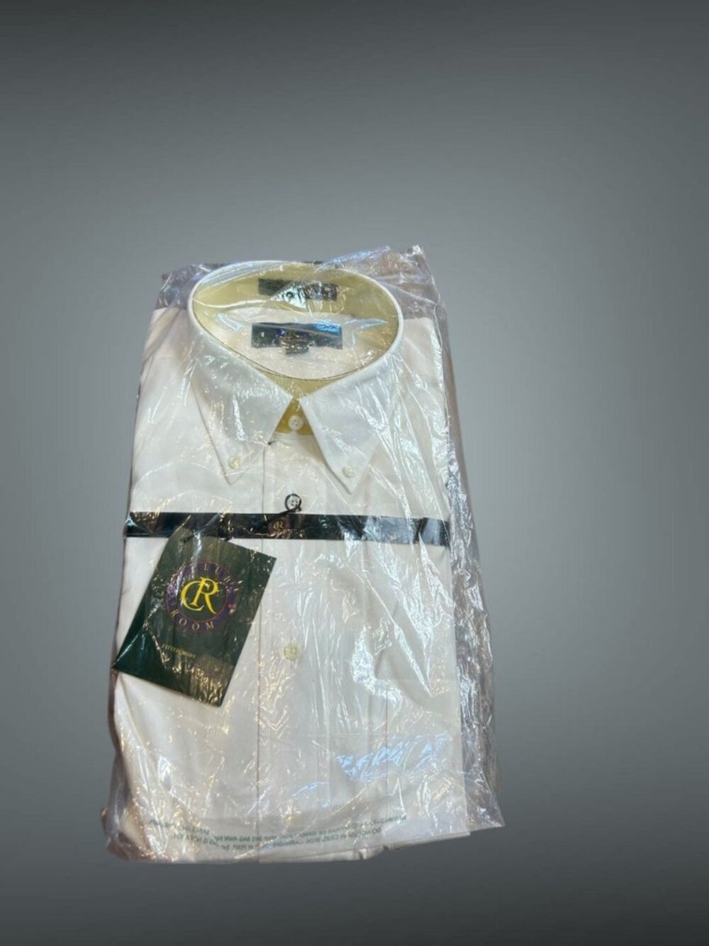 Club Room Men's Ivory Fitted Shirt Pinpoint Oxford Size 14.5/33 NWT